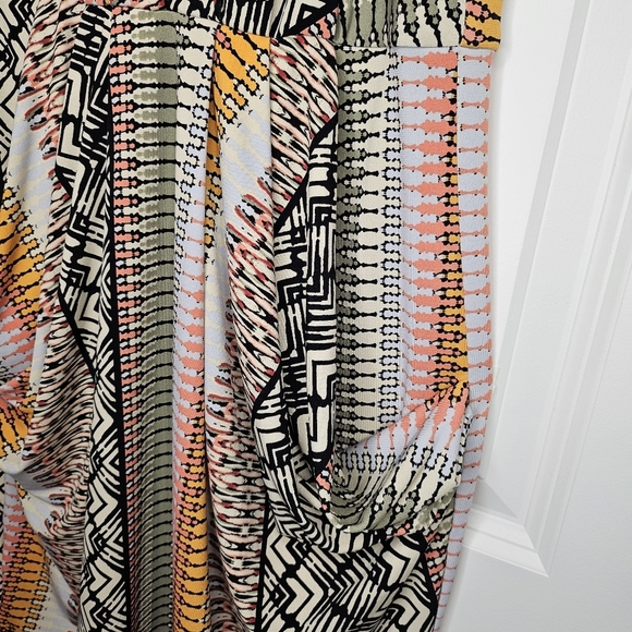 BCBGeneration Tropical Multicolored Midi Dress Hi-Low Hem Spaghetti Straps Sz XS - Picture 12 of 13